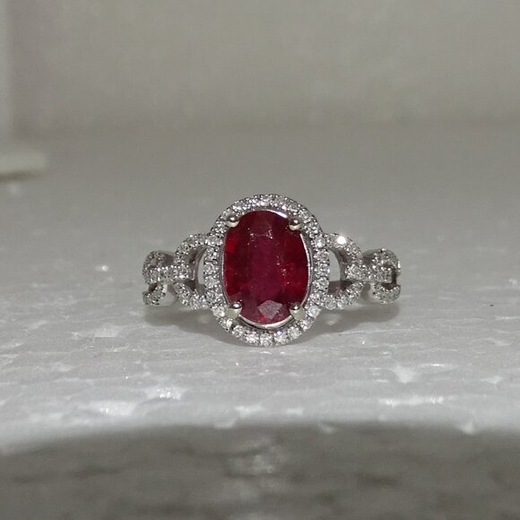 STUNNING DESIGN!! DIAMONDS & RUBY14K RING - Picture 8 of 11